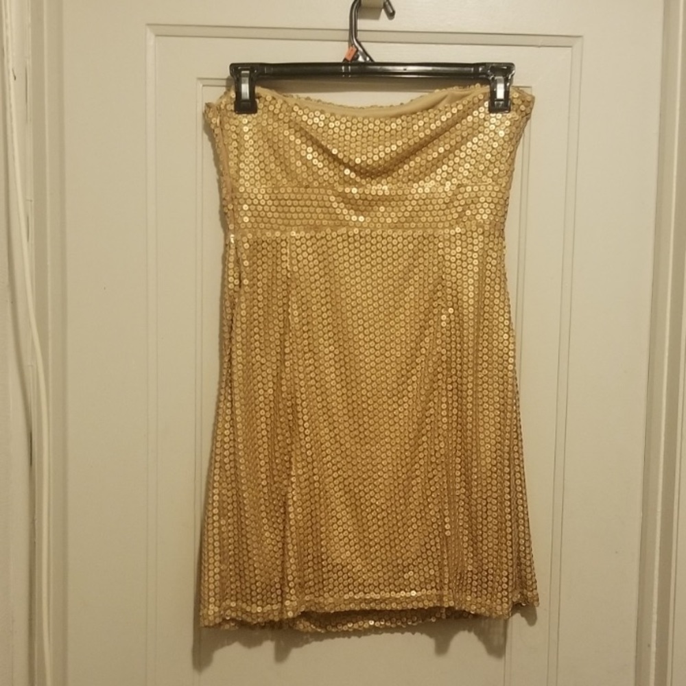 Gold Sequin Mini Dress